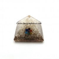 Crystal Quartz Orgone Pyramid With Flower Shape Chakra Cabs